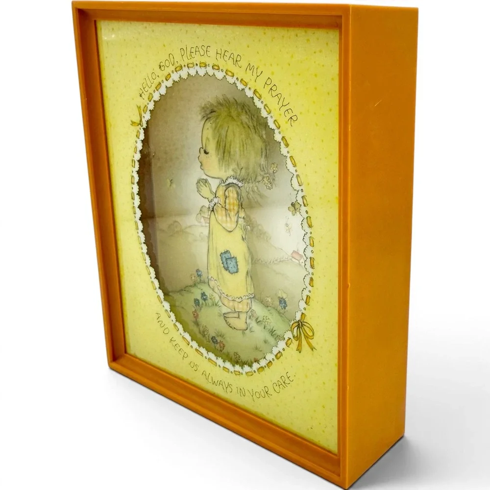 Vintage 1979 Hallmark Betsey Clark Scene Setters Prayer Shadow Box Wall Art